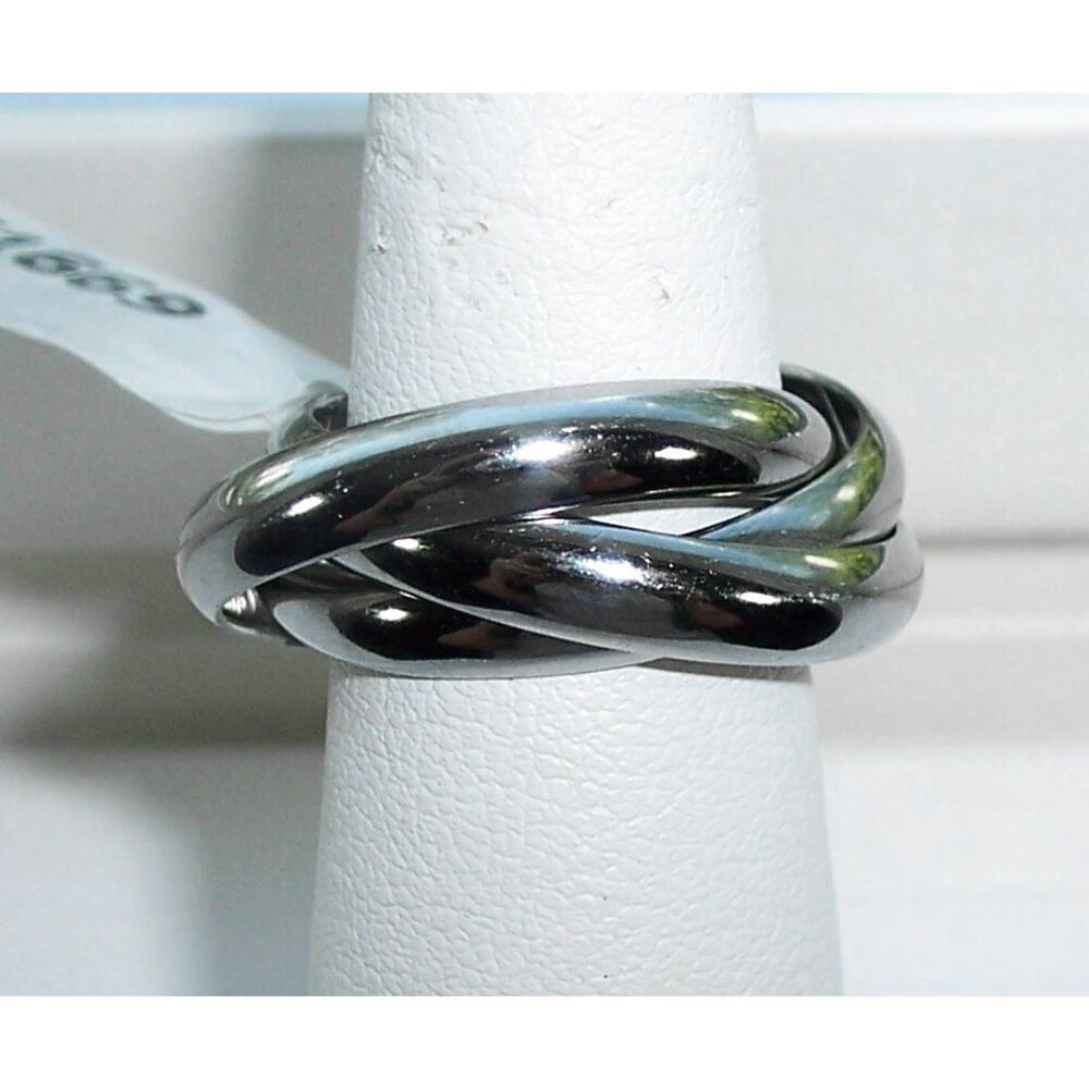 STAINLESS STEEL Russian Intertwined Wedding Rings High Polished